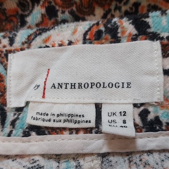 Anthropologue Print Velvet Cargo Barrel Leg Pant Size 8 - Picture 15 of 15